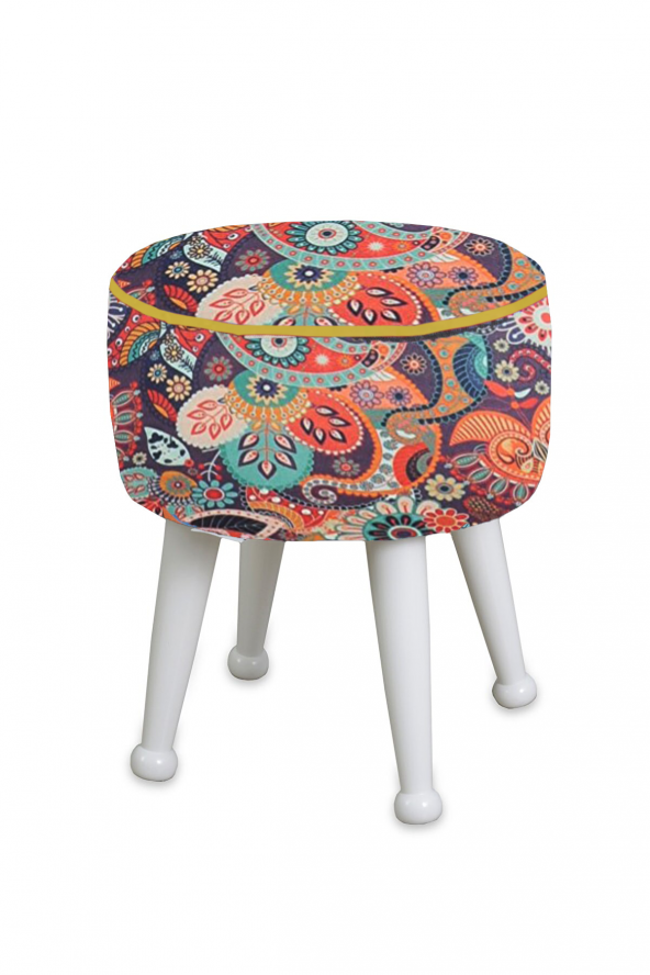 Miskin Lake Retro Puf Ayak Ucu Puf Makyaj Koltuğu Puf Bench Ayak Dayama Ahşap Ayak Puf