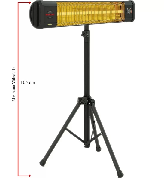 Mirkraft Effect T Tripod Ayaklı 2000 W Duvar Tipi infrared Elektrikli Isıtıcı soba - 4