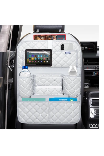 Bod Cunda Oto Koltuk Arkası Koruyucu Eşya Düzenleyici Araç içi Organizer Gri