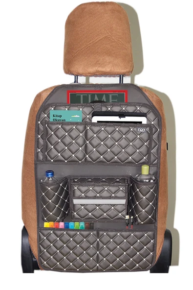 Bod Cunda Oto Koltuk Arkası Koruyucu Eşya Düzenleyici Araç içi Organizer Siyah-Beyaz - 2