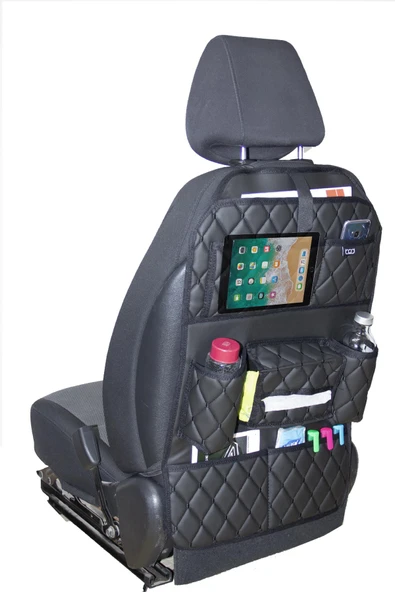 Bod Cunda Oto Koltuk Arkası Koruyucu Eşya Düzenleyici Araç içi Organizer Siyah - 5