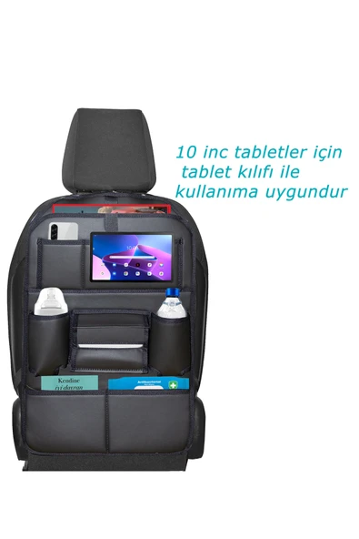 Bod Rodos Oto Koltuk Arkası Koruyucu Eşya Düzenleyici Araç içi Organizer Siyah - 5