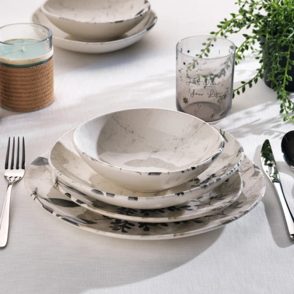 Schafer Literal Yemek Takımı 24 Parça-Gri - 2