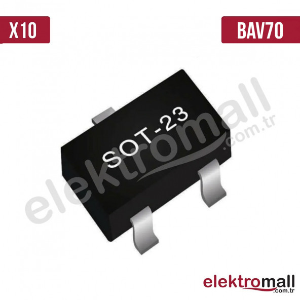 BAV70 SOT-23 100V 215mA Diyot - 10 Adet