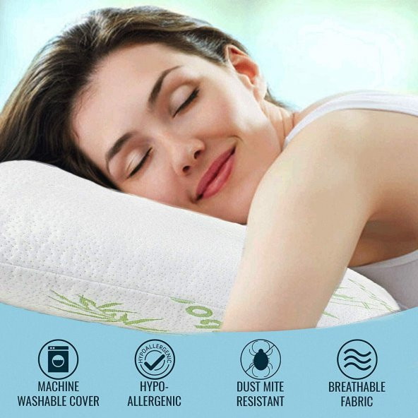 Ortopedik Yastık Boyun Yastığı Visco Yastık Bel Destek Yastığı Bambu Yastık Visco Therapy Yastık - 3