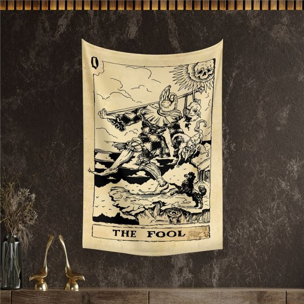 Vagonik Tarot Kartı The Fool Duvar Örtüsü Halısı 140x100 Cm-70x100 Cm - 1