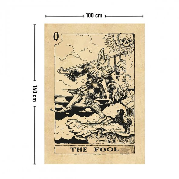 Vagonik Tarot Kartı The Fool Duvar Örtüsü Halısı 140x100 Cm-70x100 Cm - 2