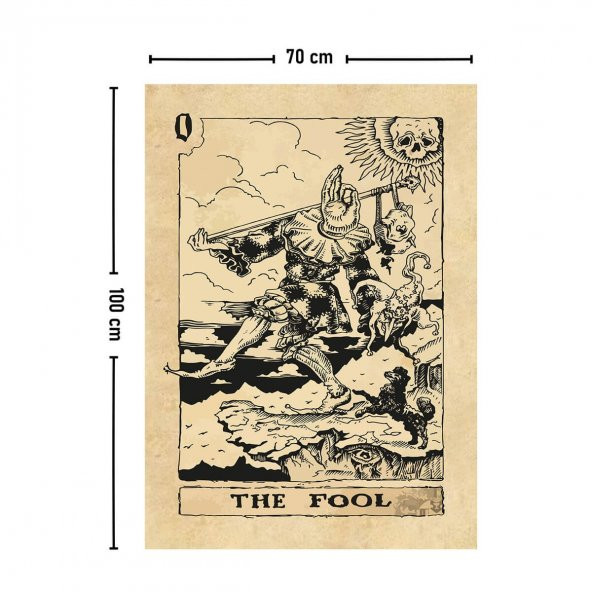 Vagonik Tarot Kartı The Fool Duvar Örtüsü Halısı 140x100 Cm-70x100 Cm - 3