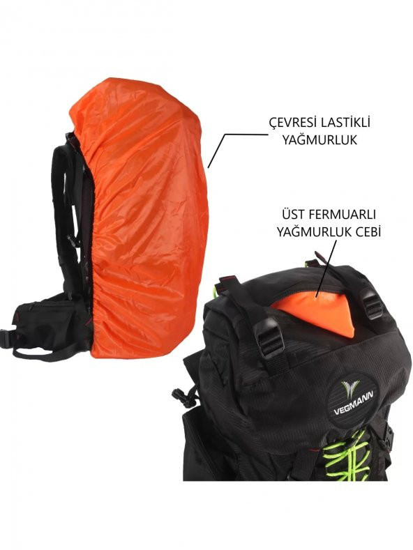 Vegmann 65 Litre Outdoor Trekking Kamp Dağcı Sırt Çantası - 8