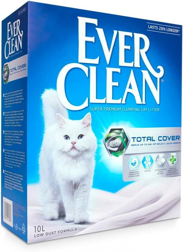 Ever Clean Total Cover Kokusuz Topaklanan Kedi Kumu 10 Lt
