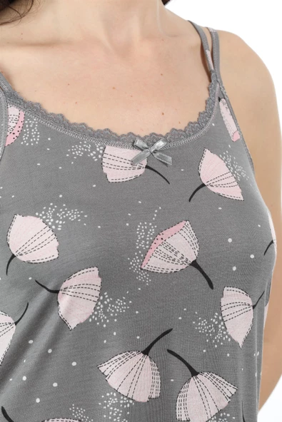 Etoile bambu ip askılı kadın gecelik 72033 - 3