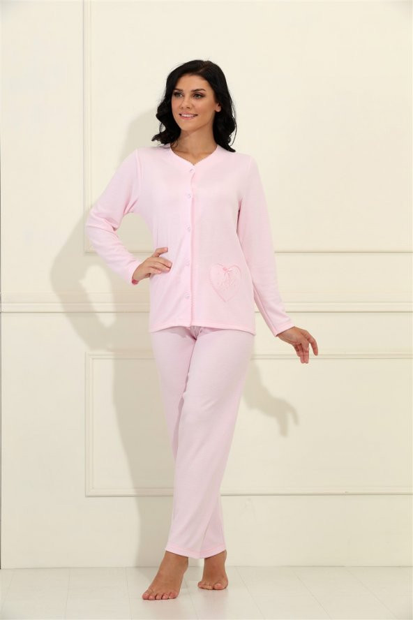 etoile 4 Düğmeli Uzun Kol %100 Pamuk ekstra soft Pijama Takımı/ 98044