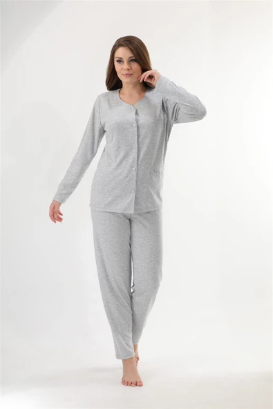 Pijama Takımı etoile Petek Dokuma 5 Düğmeli Uzun Kol 98046