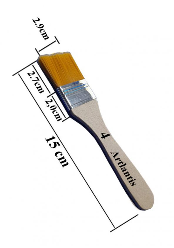 Zemin Fırçası 4 Numara Sentetik İpek Uçlu Kıl Akrilik Guaj Yağlı Boya Fırçası Zemin Fırça No:4 1 Adet