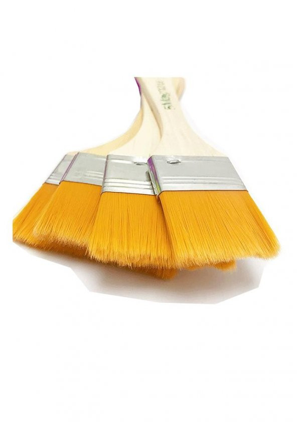 Zemin Fırçası 4 Numara Sentetik İpek Uçlu Kıl Akrilik Guaj Yağlı Boya Fırçası Zemin Fırça No:4 1 Adet - 3