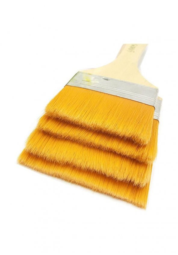 Zemin Fırçası 4 Numara Sentetik İpek Uçlu Kıl Akrilik Guaj Yağlı Boya Fırçası Zemin Fırça No:4 1 Adet - 7