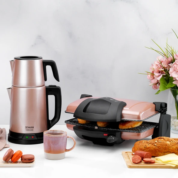 Schafer TeeLike Paslanmaz Çelik Çay Makinesi-Rosegold - 5