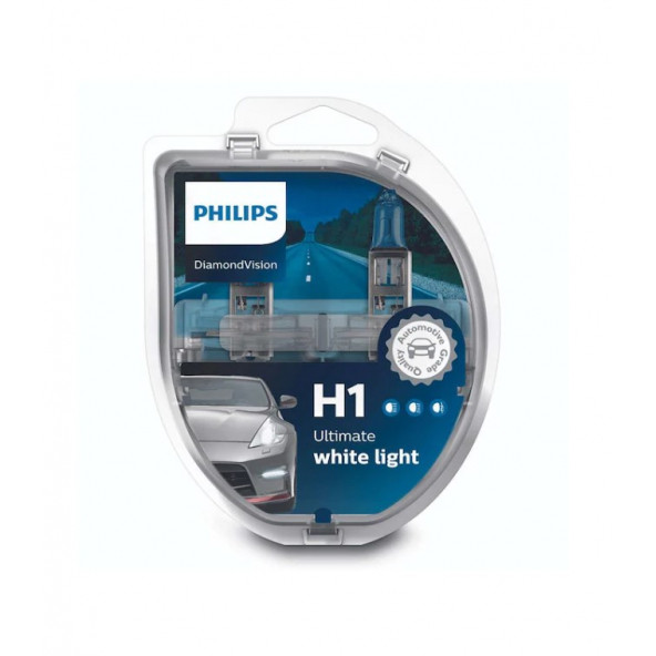 PHILIPS 12V. H1 DIAMOND VISION TAM BEYAZ IŞIK AMPUL SETİ No: 12258 DV, EAN: 8711500696533 - 2