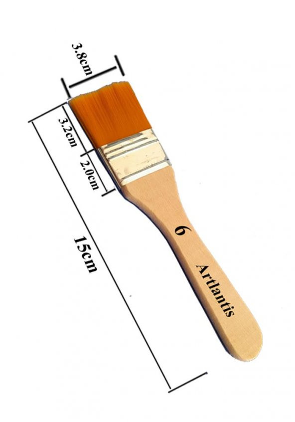 Zemin Fırçası 6 Numara Sentetik İpek Uçlu Kıl Akrilik Guaj Yağlı Boya Fırçası Zemin Fırça No:6 1 Adet