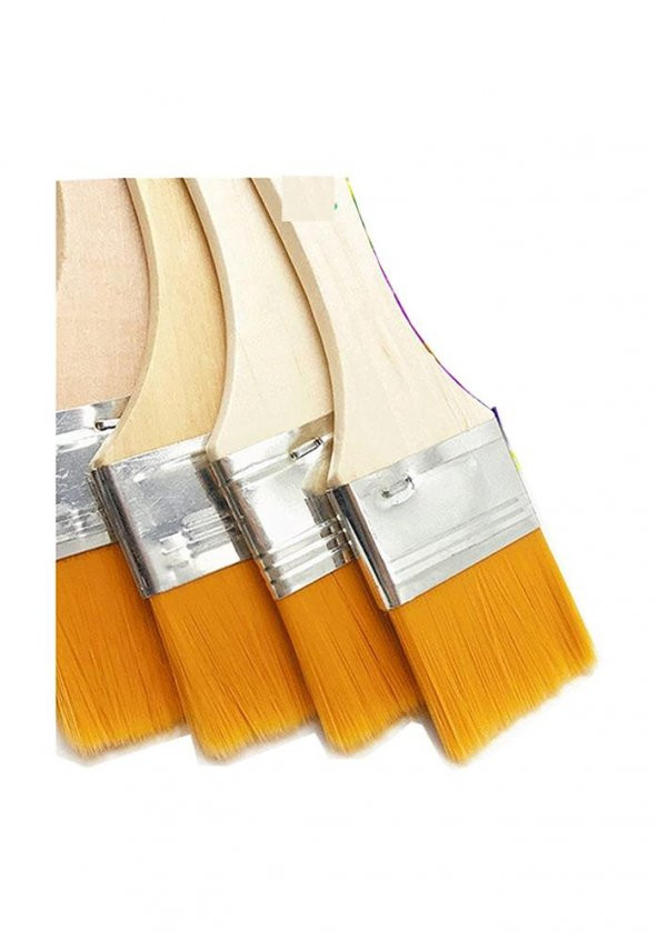 Zemin Fırçası 6 Numara Sentetik İpek Uçlu Kıl Akrilik Guaj Yağlı Boya Fırçası Zemin Fırça No:6 1 Adet - 6