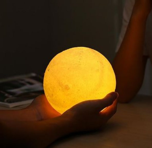Yatak Odası için Gün Işığı 3D Ay Gece Lambası Dekoratif Küre Led