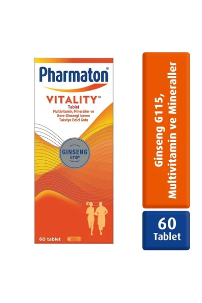 PHARMATON Vitality 60 Tablet - Ginseng G115, Multivitamin ve Mineraller 8683060010206