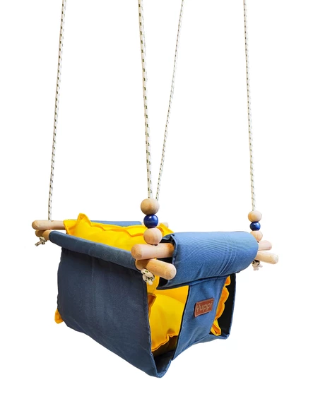 Ahşap Salıncak Bebek ve Çocuk Salıncağı Hamak Beşik Gri Sarı Model - 4