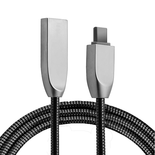 Usb Type-C Zinc Alloy Dayanıklı 2,4 A Metal Usb Kablo