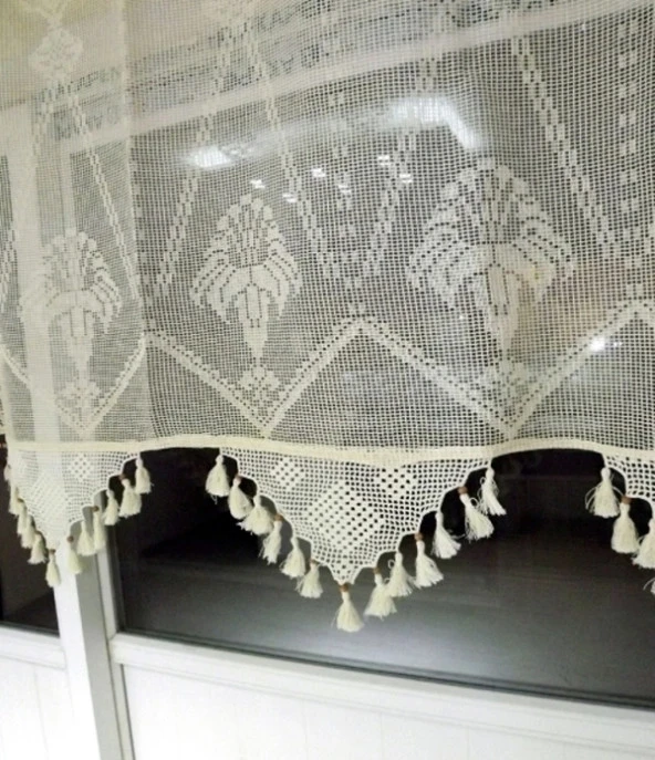 El İşi Dantelli Buldan Perdesi (140*250) - 2