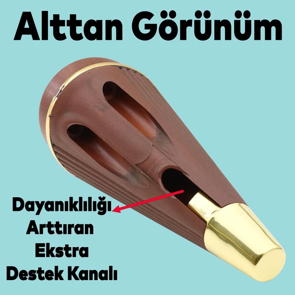 Iron Lüks Mobilya Kanepe Sehpa Tv Ünitesi Koltuk Ayağı 15 Cm Ahşap Desenli Gold Baza Ayakları - 5