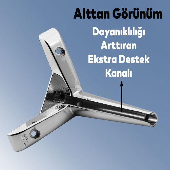 Lüks Mobilya Kanepe Sehpa TV Ünitesi Koltuk Ayağı 17 cm Parlak Krom Baza Ayak - Resim 2
