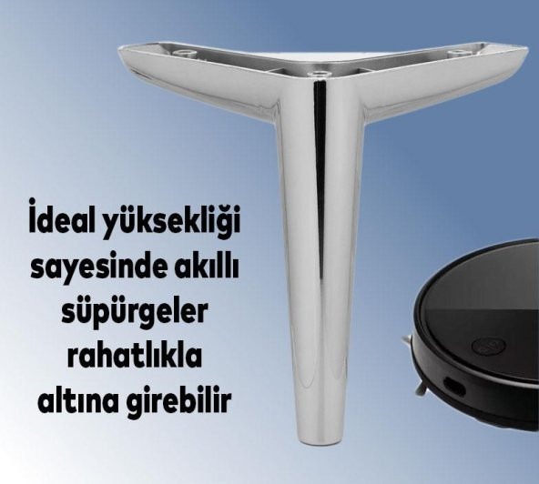 Lüks Mobilya Kanepe Sehpa TV Ünitesi Koltuk Ayağı 17 cm Parlak Krom Baza Ayak - Resim 5