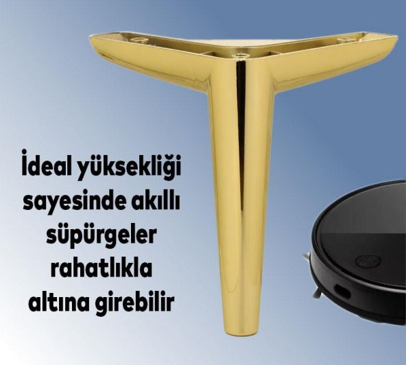 Lüks Mobilya Kanepe Sehpa TV Ünitesi Koltuk Ayağı 17 cm Gold Altın Baza Ayak - Resim 5