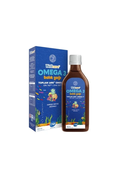 Wellcare Omega 3 Fish Oil Karışık Meyve Aromalı Balık Yağı 150 Ml ürün görseli