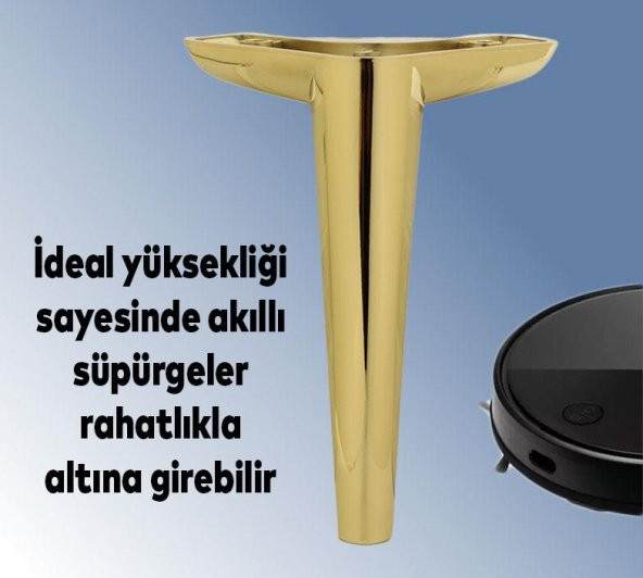 Lüks Mobilya Kanepe Sehpa TV Ünitesi Koltuk Ayağı 19 cm Gold Altın Baza Ayak - Resim 5