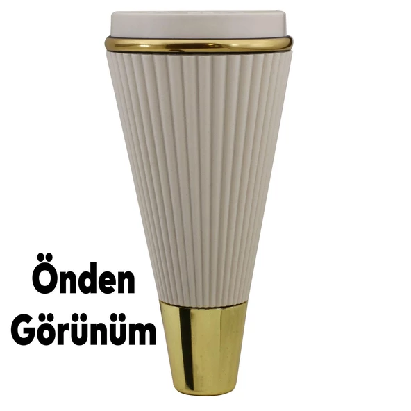 Iron Lüks Mobilya Kanepe Sehpa Tv Ünitesi Koltuk Ayağı 15 Cm Krem Gold Baza Ayakları - 6