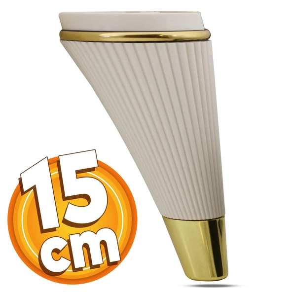 Iron Lüks Mobilya Kanepe Sehpa Tv Ünitesi Koltuk Ayağı 15 Cm Krem Gold Baza Ayakları