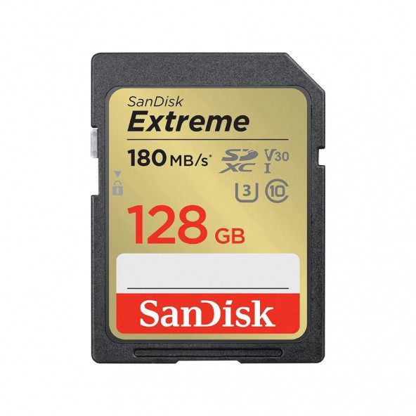 SanDisk Extreme 128GB 180MB/s SD UHS-I 4K UHD Hafıza Kartı SDSDXVA-128G-GNCIN