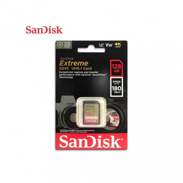 SanDisk Extreme 128GB 180MB/s SD UHS-I 4K UHD Hafıza Kartı SDSDXVA-128G-GNCIN - 2