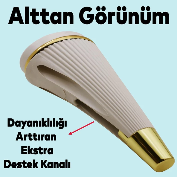 Iron Lüks Mobilya Kanepe Tv Ünitesi Konsol Koltuk Ayağı 19 Cm Krem Gold Ayakları - 3