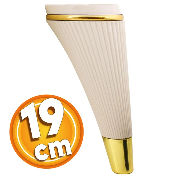 Iron Lüks Mobilya Kanepe Tv Ünitesi Konsol Koltuk Ayağı 19 Cm Krem Gold Ayakları