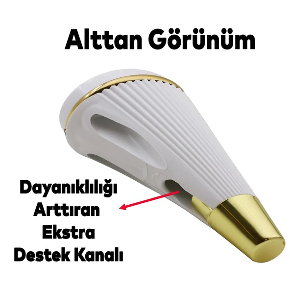 Iron Lüks Mobilya Kanepe Sehpa Tv Ünitesi Koltuk Ayağı 15 Cm Beyaz Gold Baza Ayakları - Resim 4