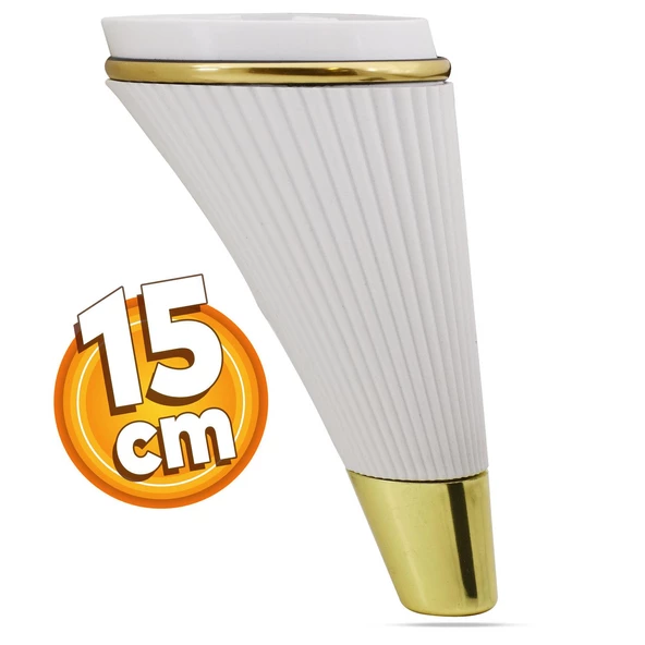 Iron Lüks Mobilya Kanepe Sehpa Tv Ünitesi Koltuk Ayağı 15 Cm Beyaz Gold Baza Ayakları ürün görseli