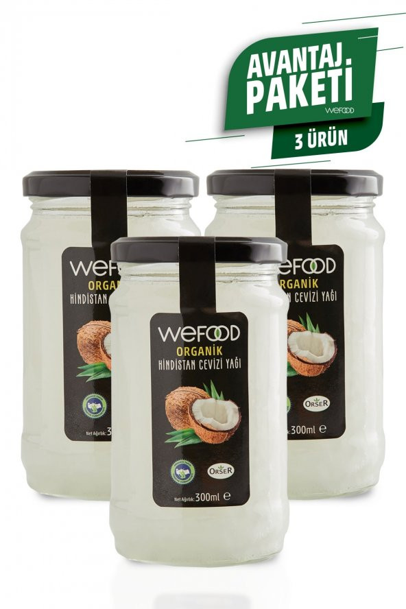 Wefood Organik 300 ml 3lü Hindistan Cevizi Yağı