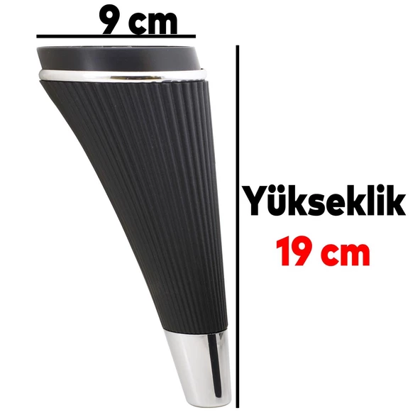 Iron Lüks Mobilya Kanepe Tv Ünitesi Konsol Koltuk Ayağı 19 Cm Siyah Krom Ayakları - 6
