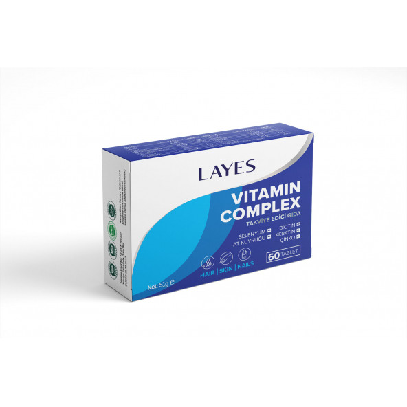 Layes Hair Vitamin Complex 60 Tablet Biotin Keratin Çinko D3 At Kuyruğu Selenyum Folik Asit Saç Vitamini - 3