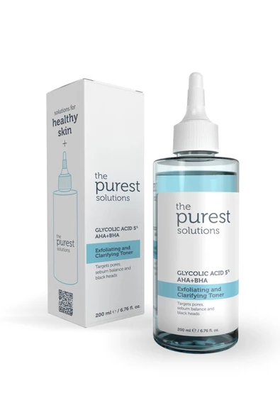 The Purest Solutions Glycolic Acid 5 AHA + BHA Gözenek Sıkılaştırıcı ve Arındırıcı Tonik 200 ml - Resim 2