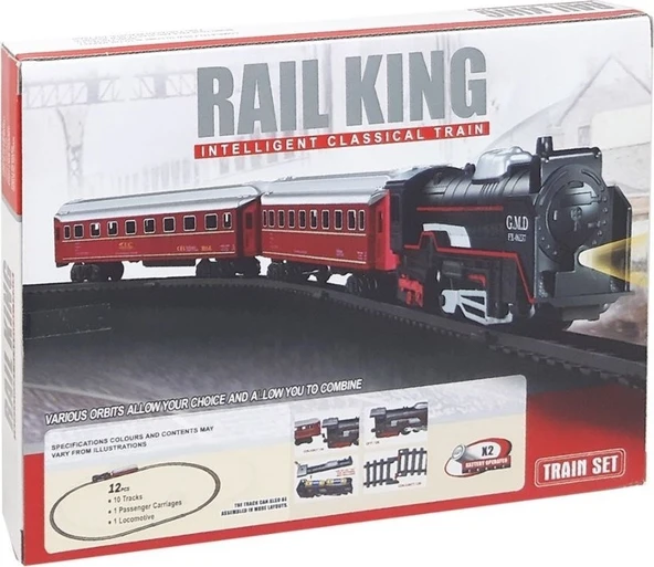 12 Parça Raylı Vagonlu Pilli Kara Tren 5645 - 2