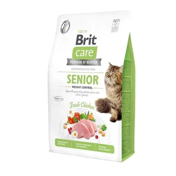 Brit Care Senior Hypo-Allergenic Kilo Kontrolü için Tahılsız Yaşlı Kedi Maması 2kg