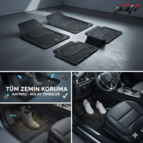 Pufi Bubble Şaft Üstü Kauçuk Paspas - Siyah (HB) ürün görseli 1